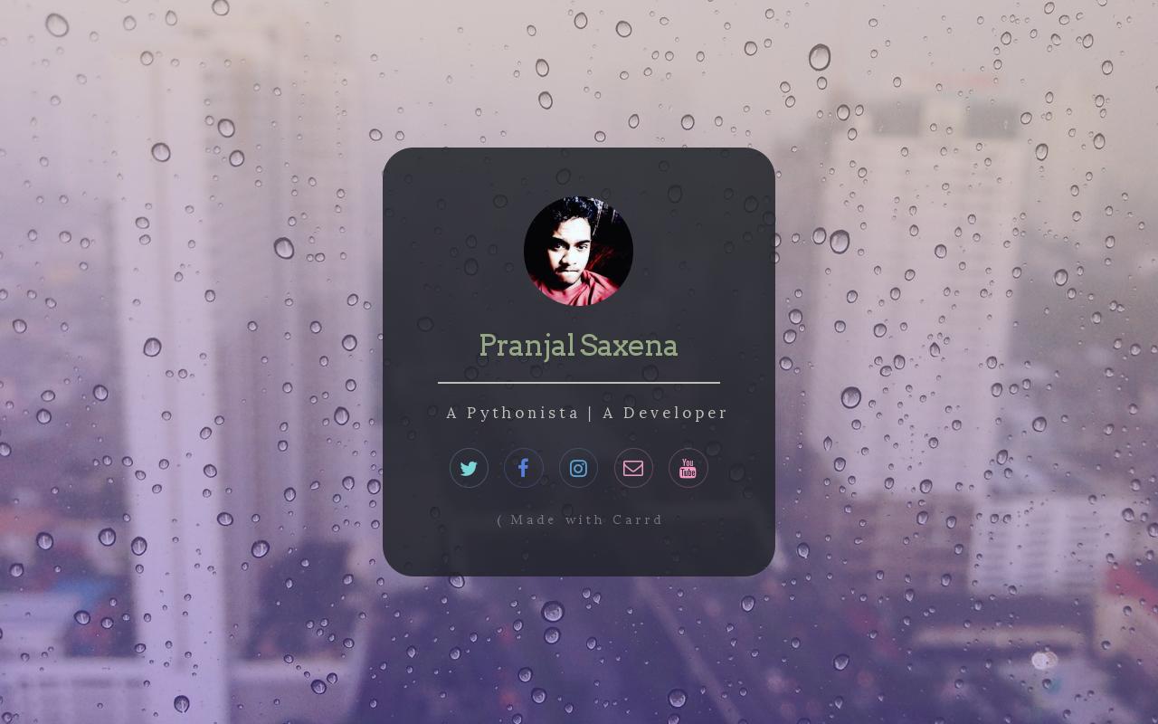 Carrd profile picture for @pranjal